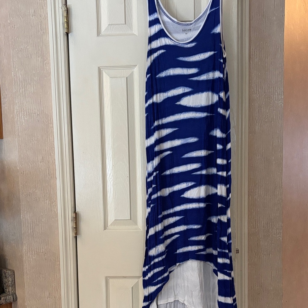 Kensie Blue and White Maxi Dress